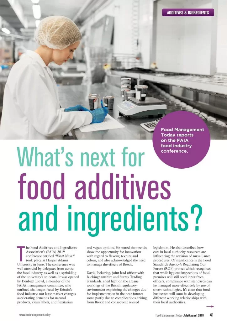 Food Management Today - Additives & Ingredients